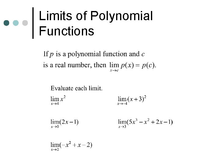 Limits of Polynomial Functions 