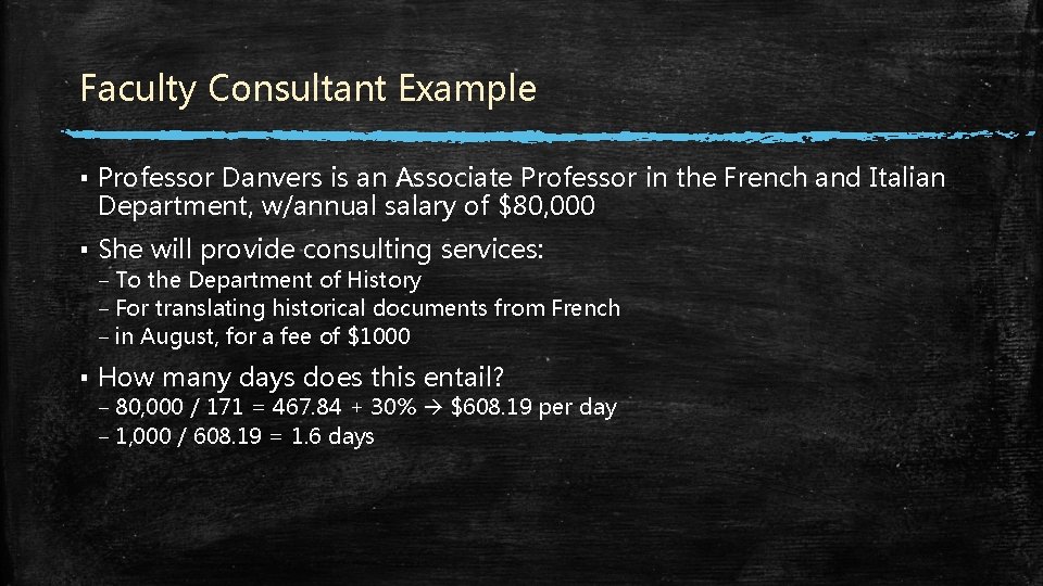 Faculty Consultant Example ▪ Professor Danvers is an Associate Professor in the French and Faculty Consultant Example ▪ Professor Danvers is an Associate Professor in the French and