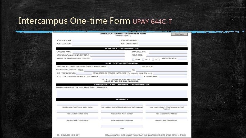 Intercampus One-time Form UPAY 644 C-T Intercampus One-time Form UPAY 644 C-T