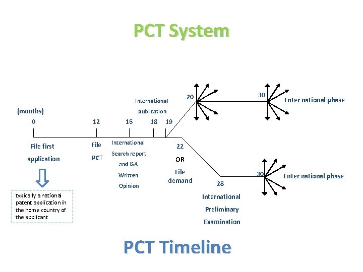 PCT System 20 30 File demand 30 International (months) 0 publication 12 16 File