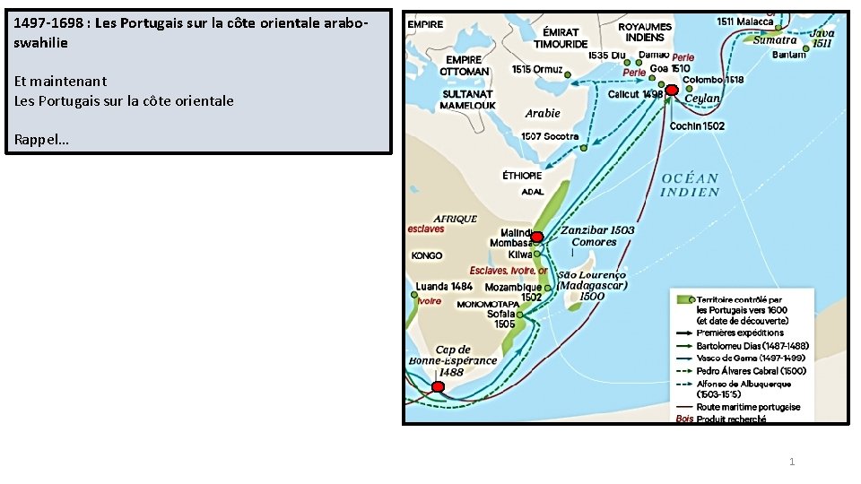 1497 -1698 : Les Portugais sur la côte orientale araboswahilie Et maintenant Les Portugais