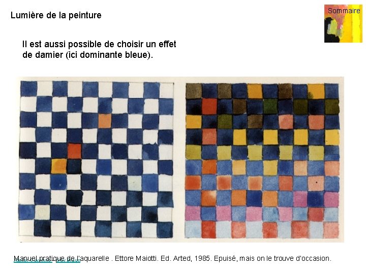 Lumière de la peinture Sommaire Il est aussi possible de choisir un effet de