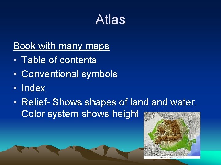 Atlas Book with many maps • Table of contents • Conventional symbols • Index