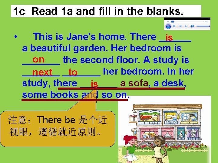 1 c Read 1 a and fill in the blanks. • This is Jane's 1 c Read 1 a and fill in the blanks. • This is Jane's