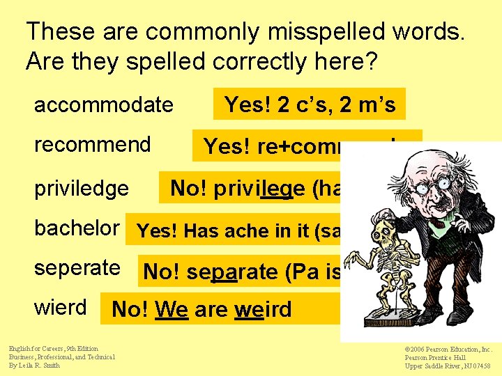 These are commonly misspelled words. Are they spelled correctly here? accommodate recommend priviledge Yes!