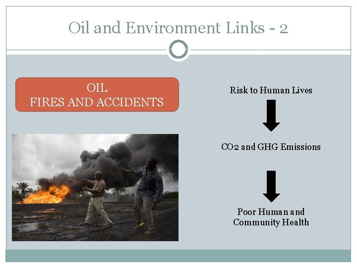 Oil and Environment Links - 2 OIL FIRES AND ACCIDENTS Risk to Human Lives