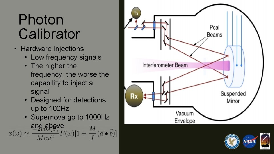 Photon Calibrator • Hardware Injections • Low frequency signals • The higher the frequency,