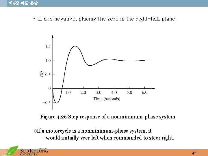 제 4장 과도 응답 • If a is negative, placing the zero in the