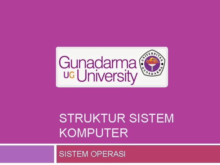 STRUKTUR SISTEM KOMPUTER SISTEM OPERASI 