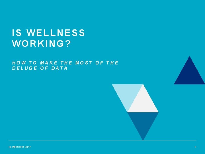 IS WELLNESS WORKING? HOW TO MAKE THE MOST OF THE DELUGE OF DATA ©