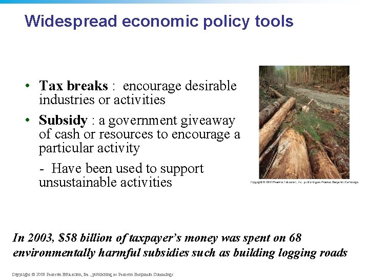 Widespread economic policy tools • Tax breaks : encourage desirable industries or activities •