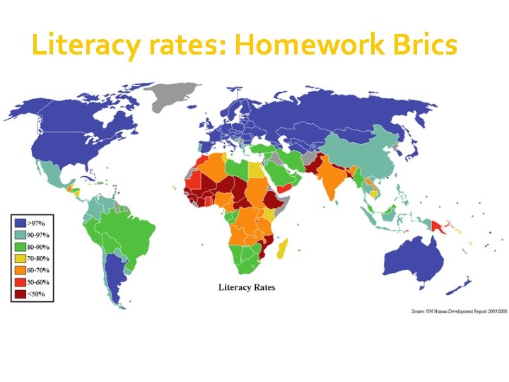 Literacy rates: Homework Brics 