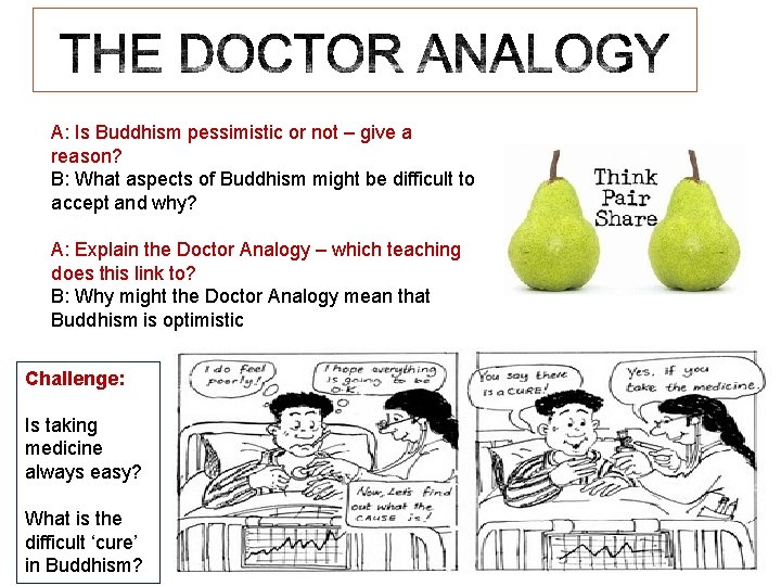 A: Is Buddhism pessimistic or not – give a reason? B: What aspects of