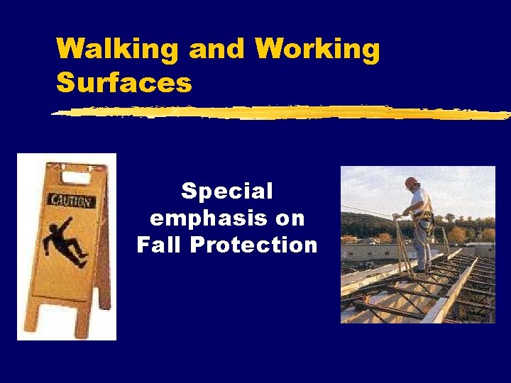 Walking and Working Surfaces Special emphasis on Fall Protection 