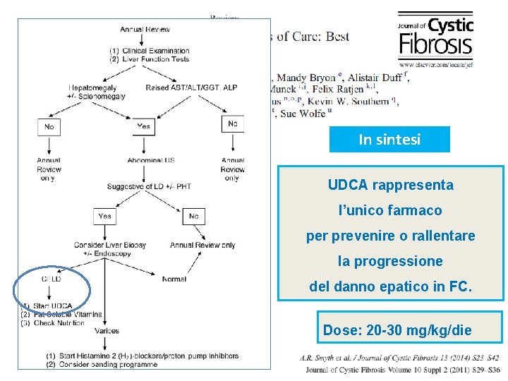 In sintesi UDCA rappresenta l’unico farmaco per prevenire o rallentare la progressione del danno