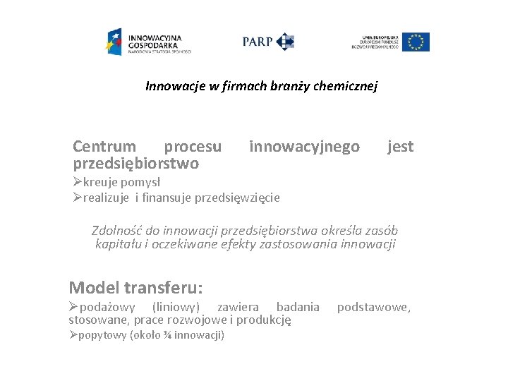 Innowacje w firmach branży chemicznej Centrum procesu przedsiębiorstwo innowacyjnego jest Økreuje pomysł Ørealizuje i