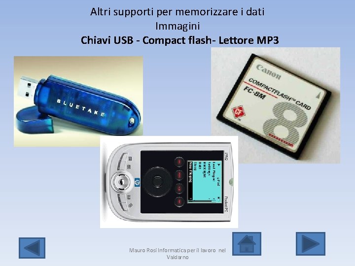 Altri supporti per memorizzare i dati Immagini Chiavi USB - Compact flash- Lettore MP