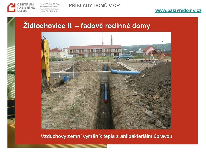 PŘÍKLADY DOMŮ V ČR www. pasivnidomy. cz Židlochovice II. – řadové rodinné domy Vzduchový