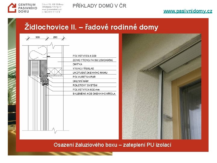 PŘÍKLADY DOMŮ V ČR www. pasivnidomy. cz Židlochovice II. – řadové rodinné domy Osazení