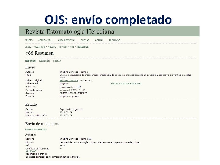 OJS: envío completado 