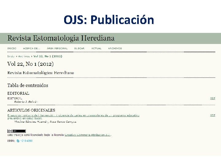 OJS: Publicación 