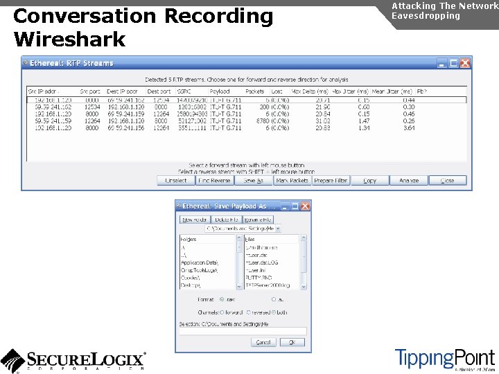 Conversation Recording Wireshark Attacking The Network Eavesdropping 