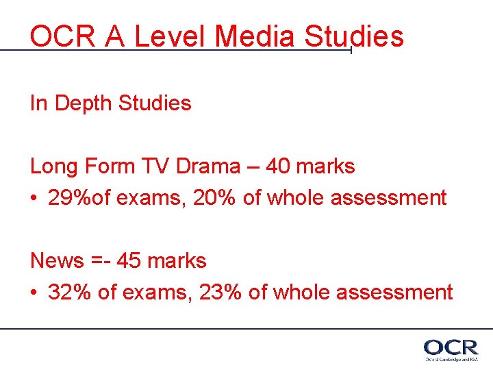 OCR A Level Media Studies In Depth Studies Long Form TV Drama – 40