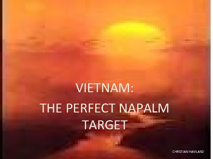 VIETNAM: THE PERFECT NAPALM TARGET CHRISTIAN HAVILAND 