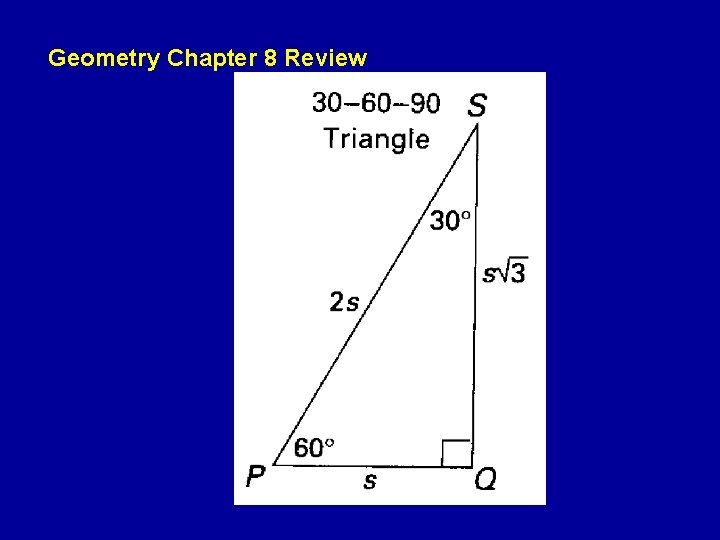 Geometry Chapter 8 Review Geometry Chapter 8 Review