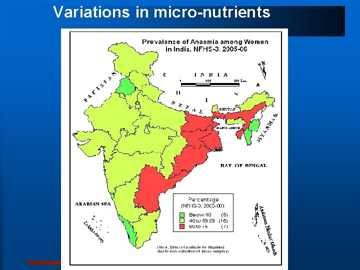 Variations in micro-nutrients 