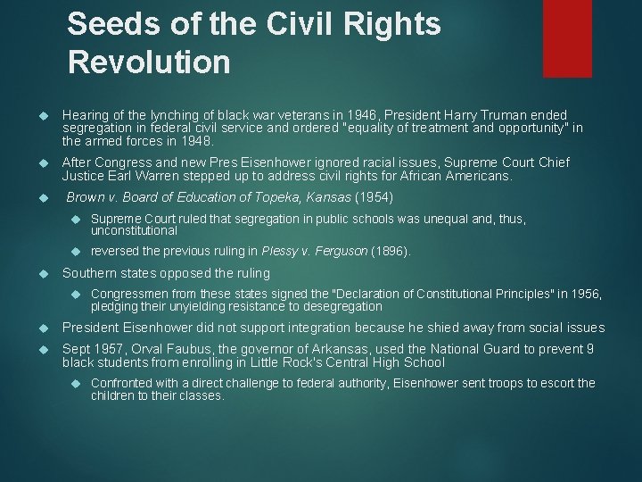 Seeds of the Civil Rights Revolution Hearing of the lynching of black war veterans