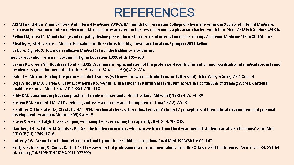 HN 2018 REFERENCES • ABIM Foundation. American Board of Internal Medicine. ACP-ASIM Foundation. American HN 2018 REFERENCES • ABIM Foundation. American Board of Internal Medicine. ACP-ASIM Foundation. American