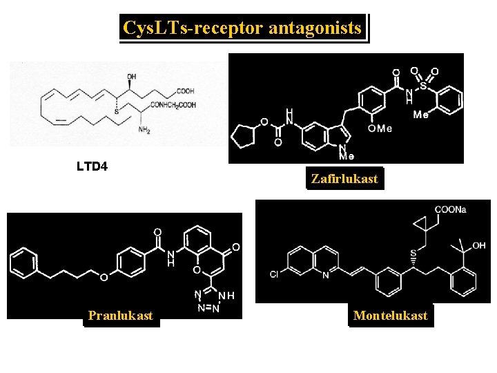 Cys. LTs-receptor antagonists LTD 4 Pranlukast Zafirlukast Montelukast 