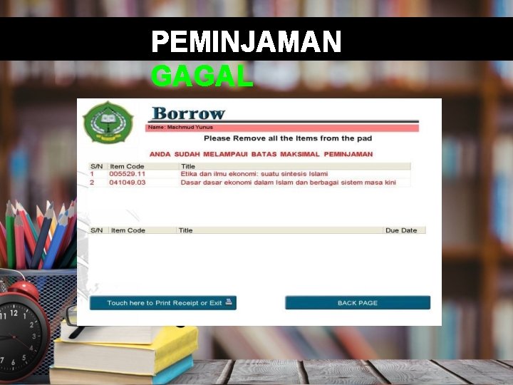 PEMINJAMAN GAGAL 