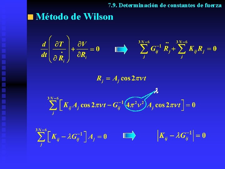 7. 9. Determinación de constantes de fuerza Método de Wilson 