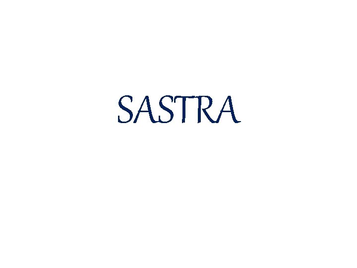 SASTRA 