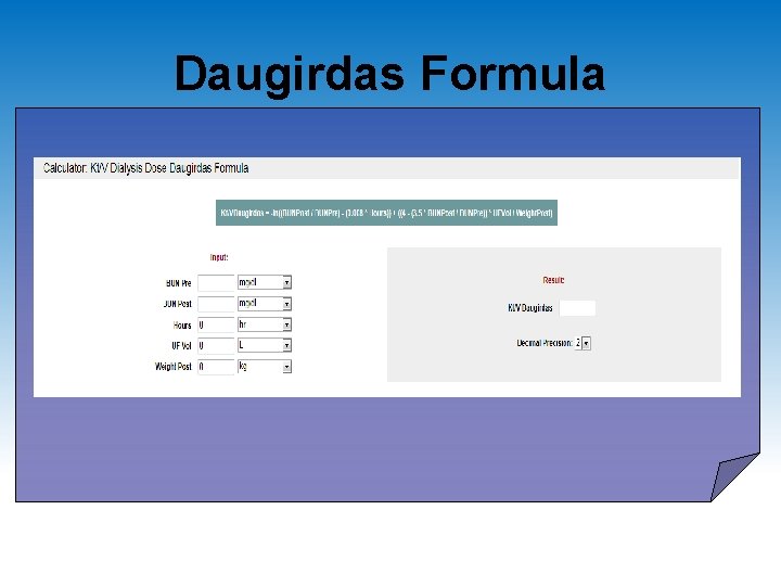 Daugirdas Formula 