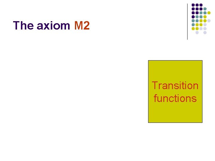 The axiom M 2 Transition functions 