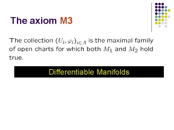 The axiom M 3 Differentiable Manifolds 