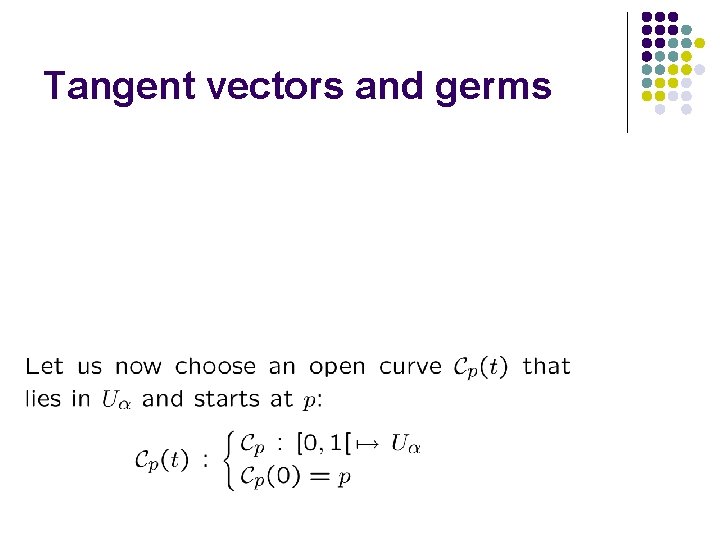 Tangent vectors and germs 