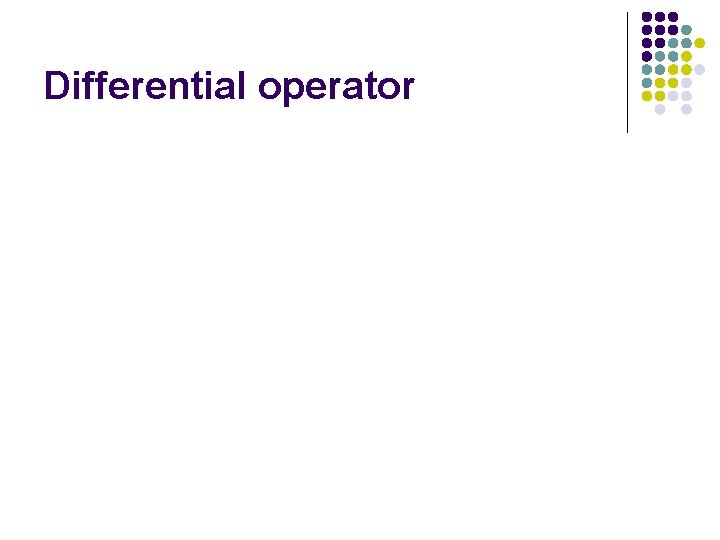Differential operator 