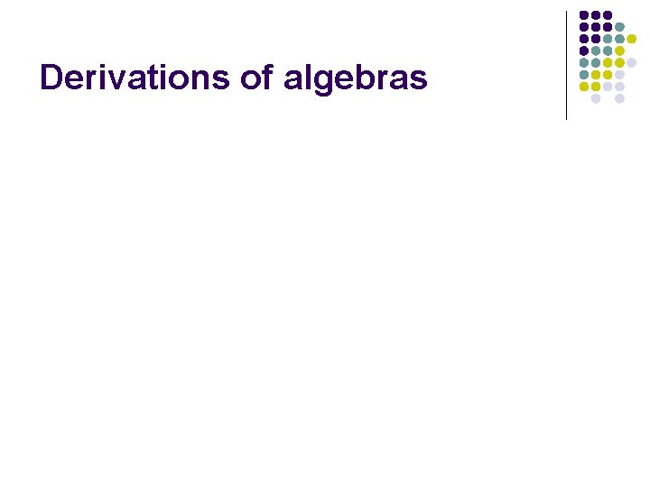 Derivations of algebras 