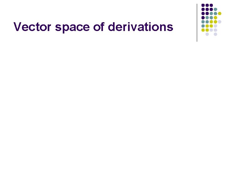Vector space of derivations 