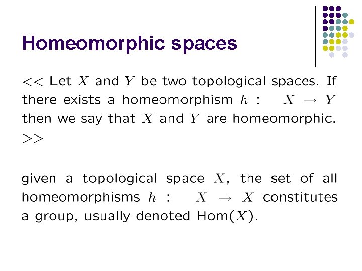Homeomorphic spaces 