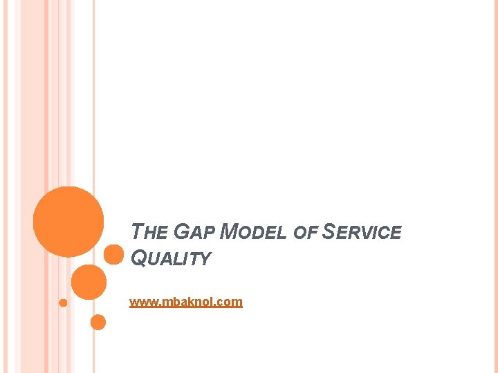 THE GAP MODEL OF SERVICE QUALITY www. mbaknol. com 