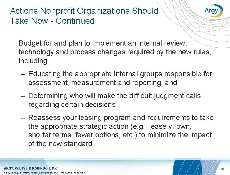 Actions Nonprofit Organizations Should Take Now - Continued Budget for and plan to implement