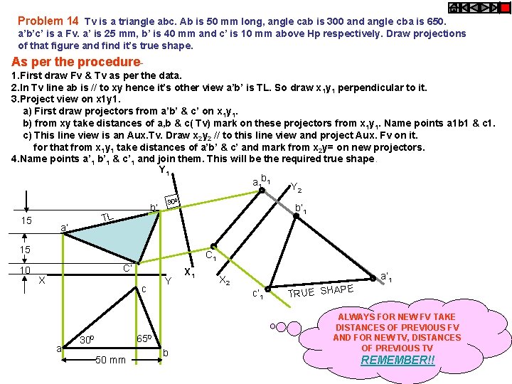 Problem 14 Tv is a triangle abc. Ab is 50 mm long, angle cab