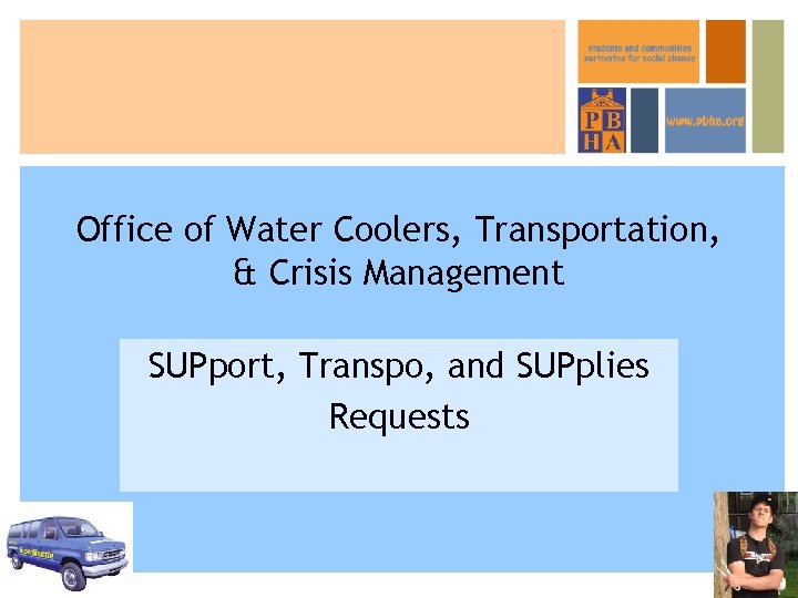 Office of Water Coolers Transportation Crisis Management SUPport