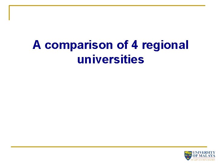 A comparison of 4 regional universities 