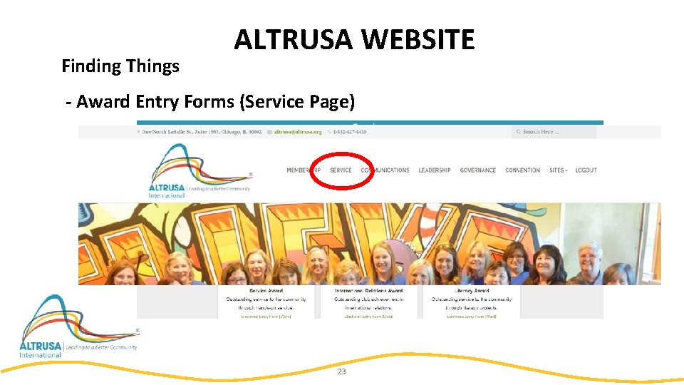 Finding Things ALTRUSA WEBSITE - Award Entry Forms (Service Page) 23 